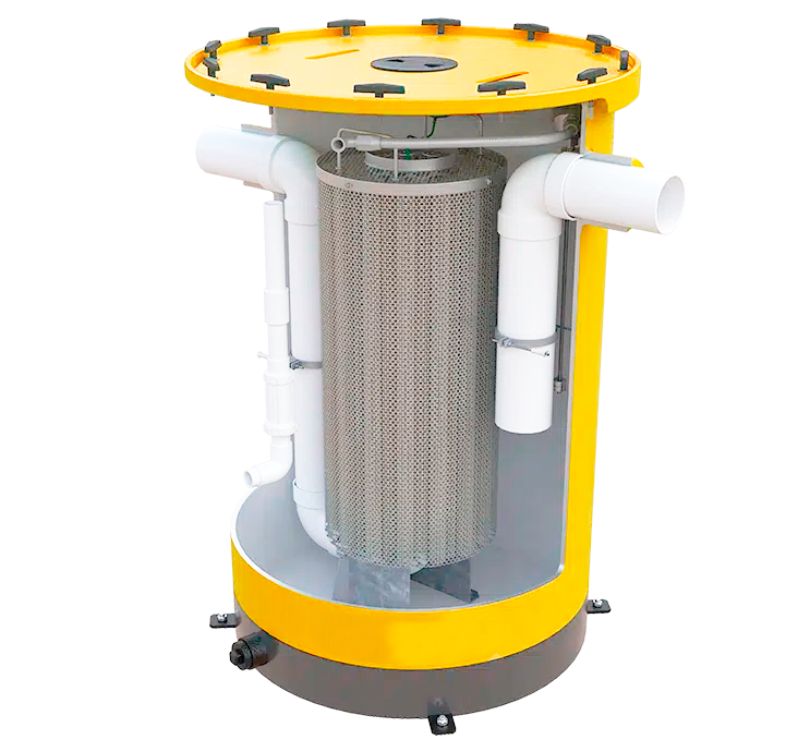 persona realizando pruebas en planta complementaria de tratamiento de aguas residuales - ver detalles de la planta