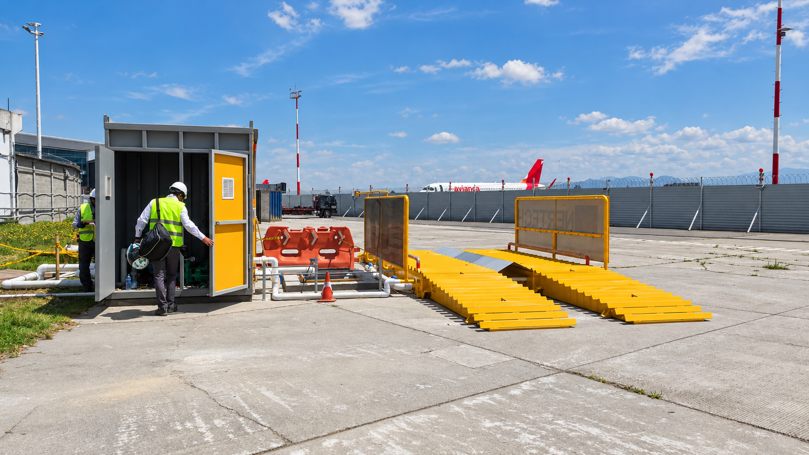 Sistema de lavado de llantas, vehículos y tanques decantadores COD 339 - 340: AEROPUERTO EL DORADO