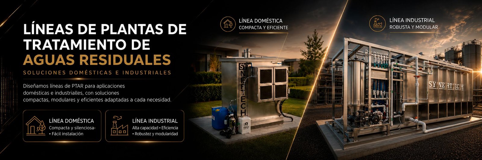 Linea de Plantas de Tratamiento de Aguas Residuales Domésticas e Industriales| Synertech